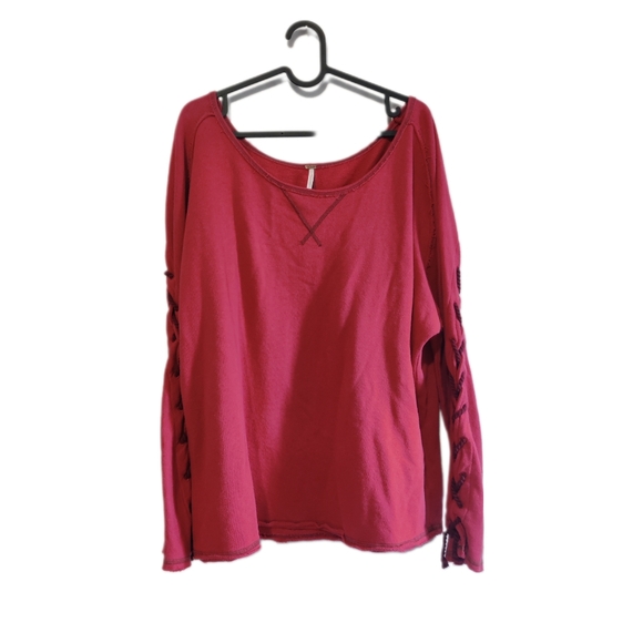 Free People Sweaters - Euc Free People Lace Up Fleece cozy sweater